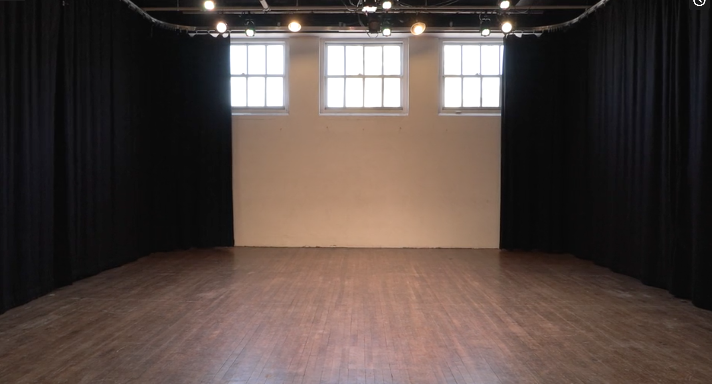 An image of the stage space in Studio 210